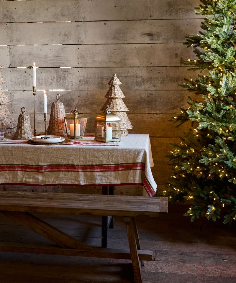 Red Selvedge Stripe Table Cloth